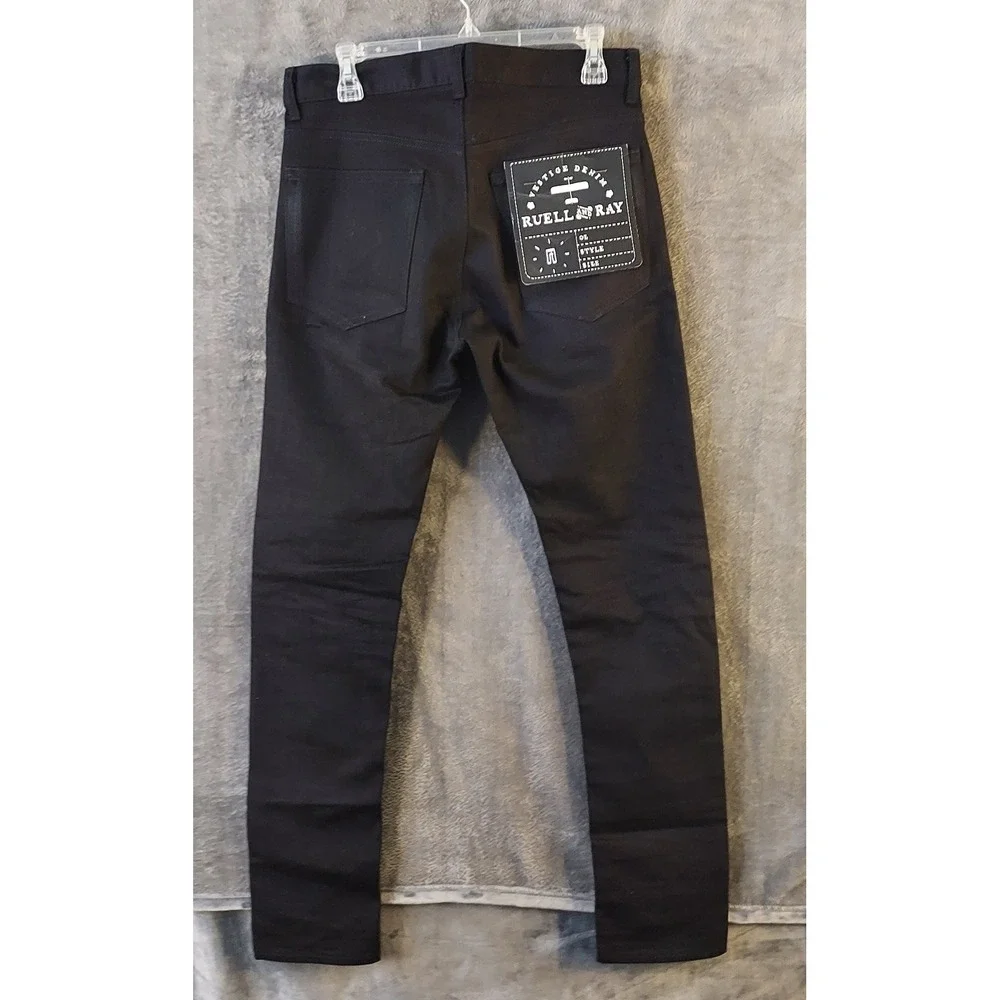 NOS Deadstock Ruell & Ray Men Black Jeans 32 X 34" Denim Button Fly Handmade USA - Picture 4 of 15